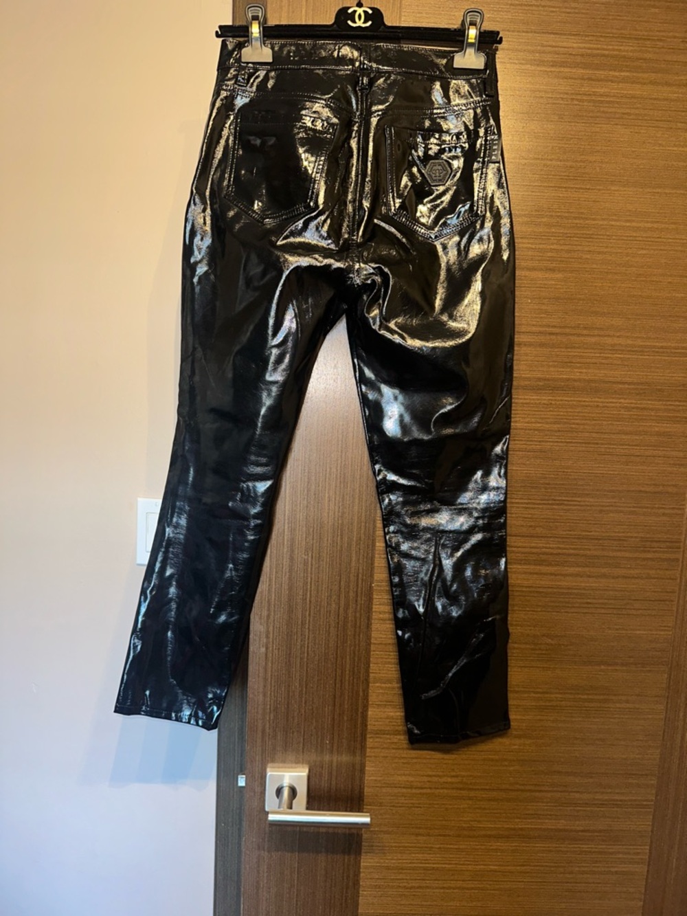 Philipp Plein women’s Black  patent leather pants - Made in Italy size 26 new